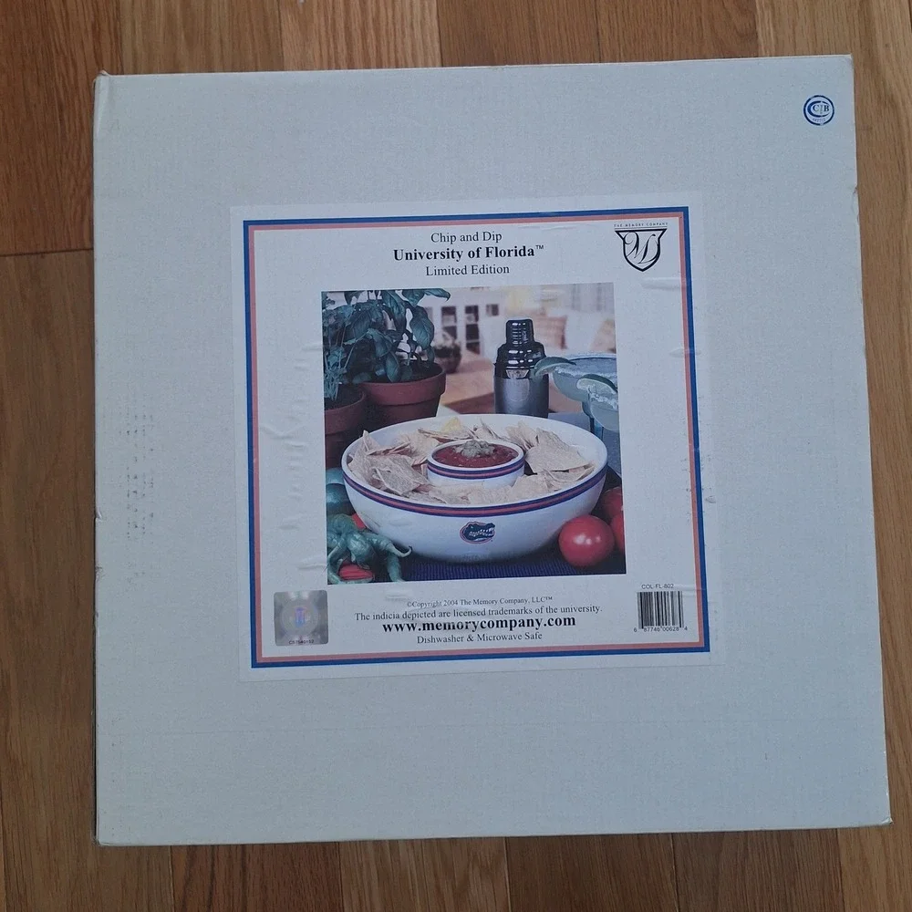 The Memory Company Florida Gators 2004 Chip and Dip Bowl Set White Ceramic